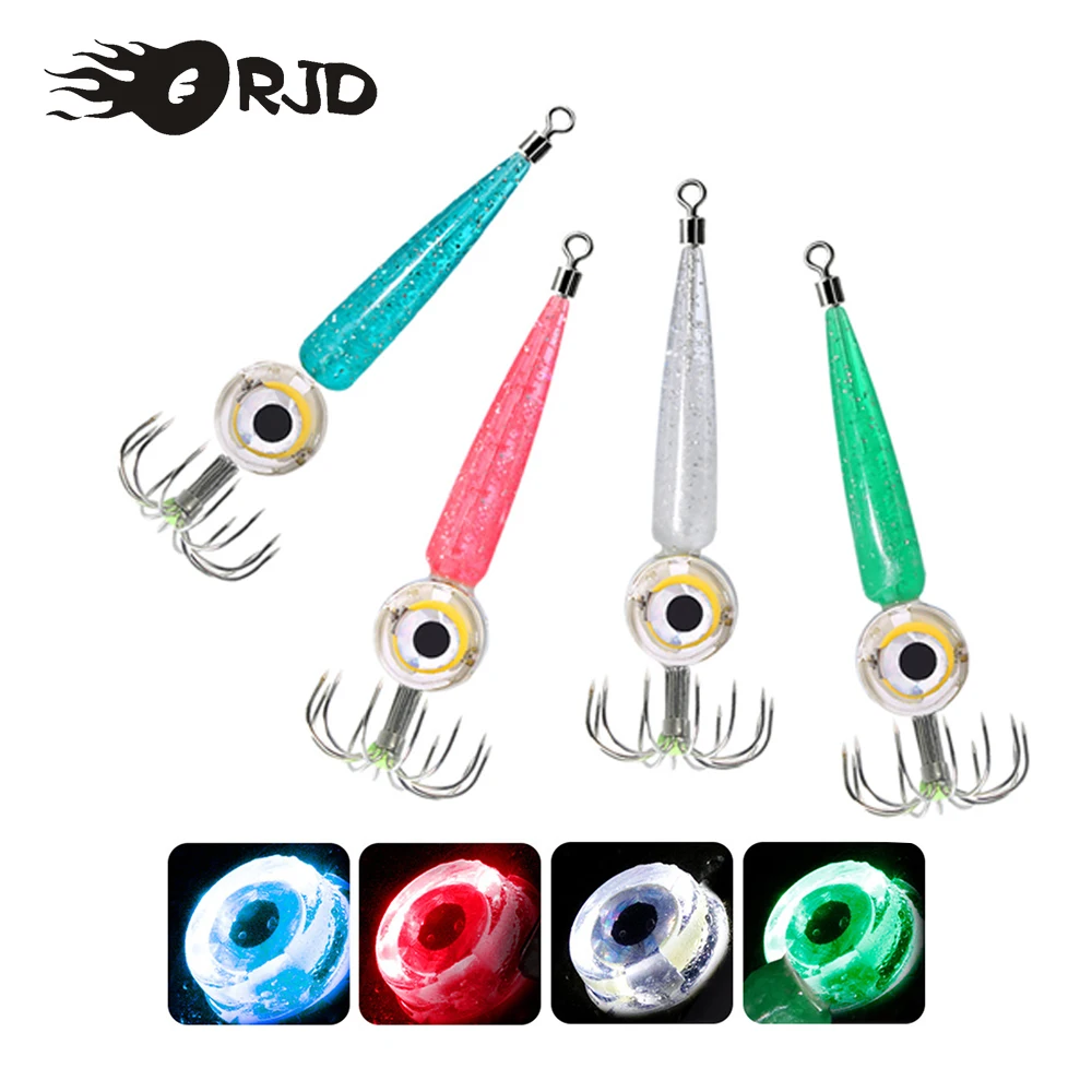 

ORJD LED Light Fish Lamp Deepwater LED Fish Bait Lure Light Squid Hook Underwater Light Luminous Cuttlefish Squid Jig Hook