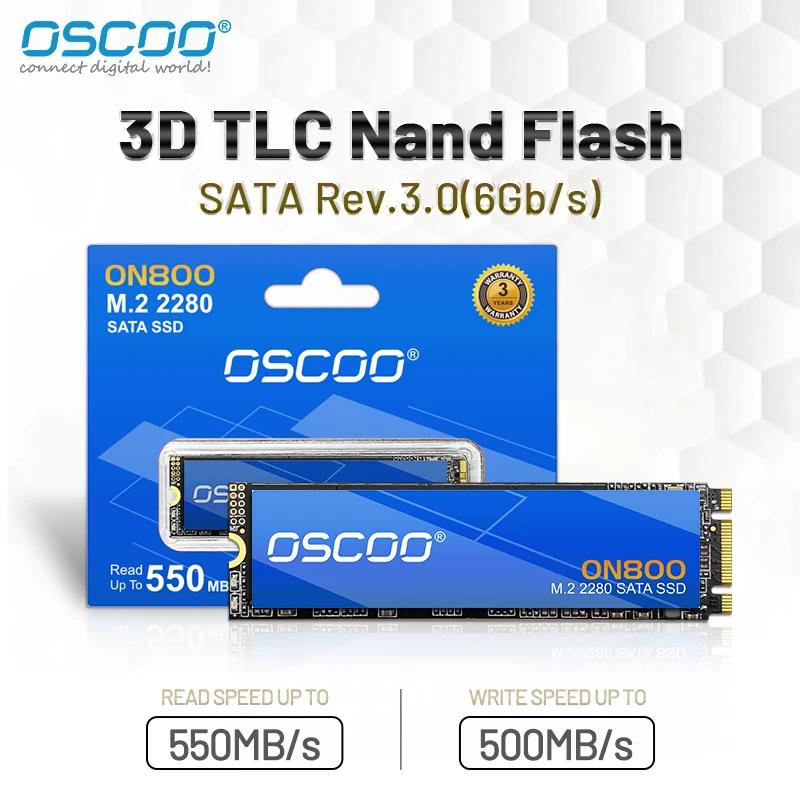 OSCOO M2 NGFF SSD M.2 SATA 128 ГБ 256 512 HDD 2280 мм Жесткий диск для настольного ноутбука