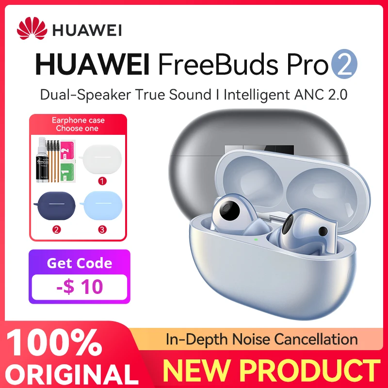 HUAWEI FreeBuds Pro 2 Ceramic White + dark blue rubber case