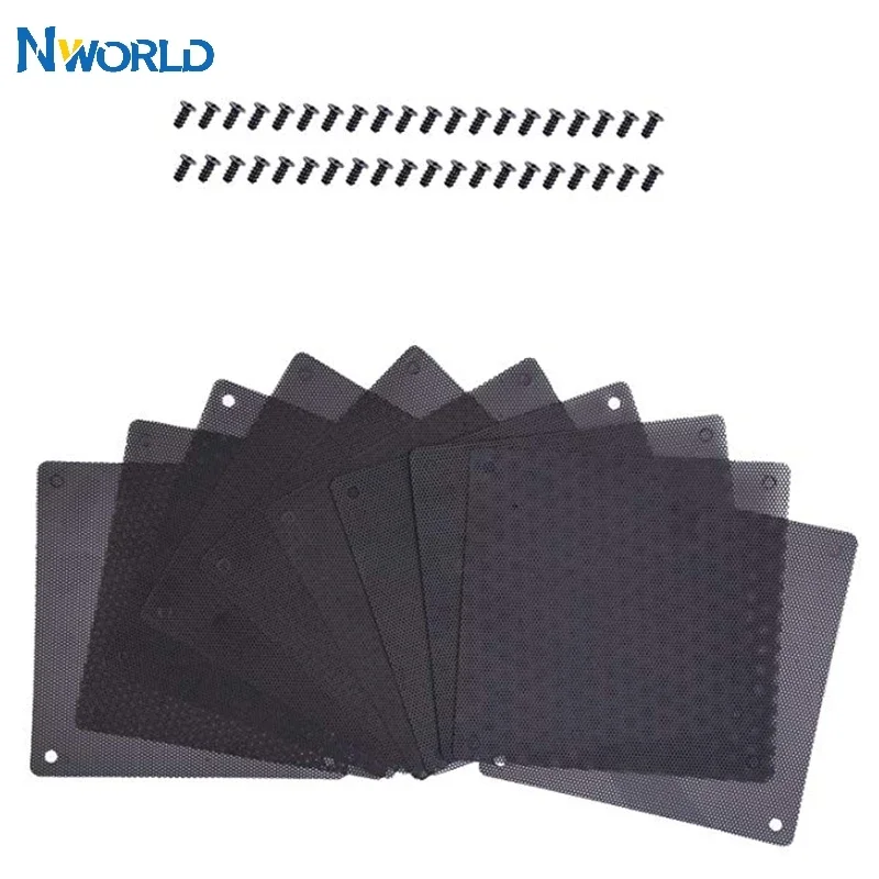 

140mm 14cm PVC Dust Filter Computer Fan Cooler Black Dustproof Case Cover Computer Mesh Chassis Dust Cover with 40 Pcs Screw