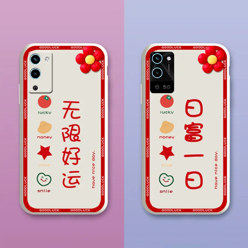 

NOHON Soft phone Case For OPPO RENO 2 2F 3 4 Pro 5 PLUS 6 6Z ACE Z FIND X2 X3 Great luck Anti-Drop Quality Back Cover