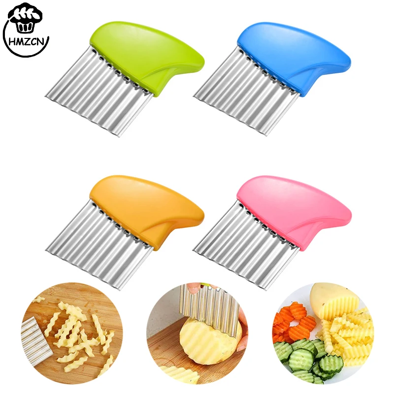 

Potato Chip Slicer Cutter Vegetable Fruit Corrugated Wavy Knife French Fries Potato Cutter Kitchen Gadget Accessories Fries