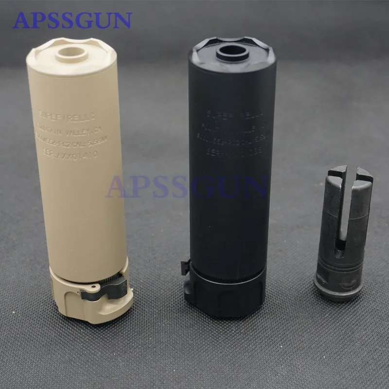 Adaptador de tubo de rosca inversa, accesorio de liberación rápida/bloqueo 556, 14mm, 135mm/165mm, arena negra oculta, seguro de fuego, juguete