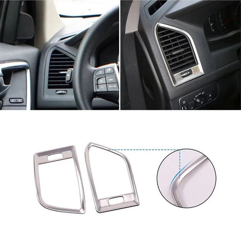 

Stainless Steel Dashboard Air Conditioning Air Outlet Decoration Frame Trim Interior Ring Sequins for Volvo XC60 Car Styling