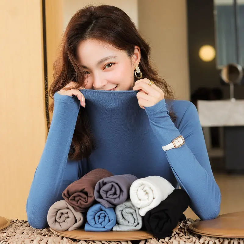

Half Turtleneck T-shirt Women 2022 New Spring Autumn Tops Inner Wear Long Sleeve Autumn Winter Undershirt Shirts for Women