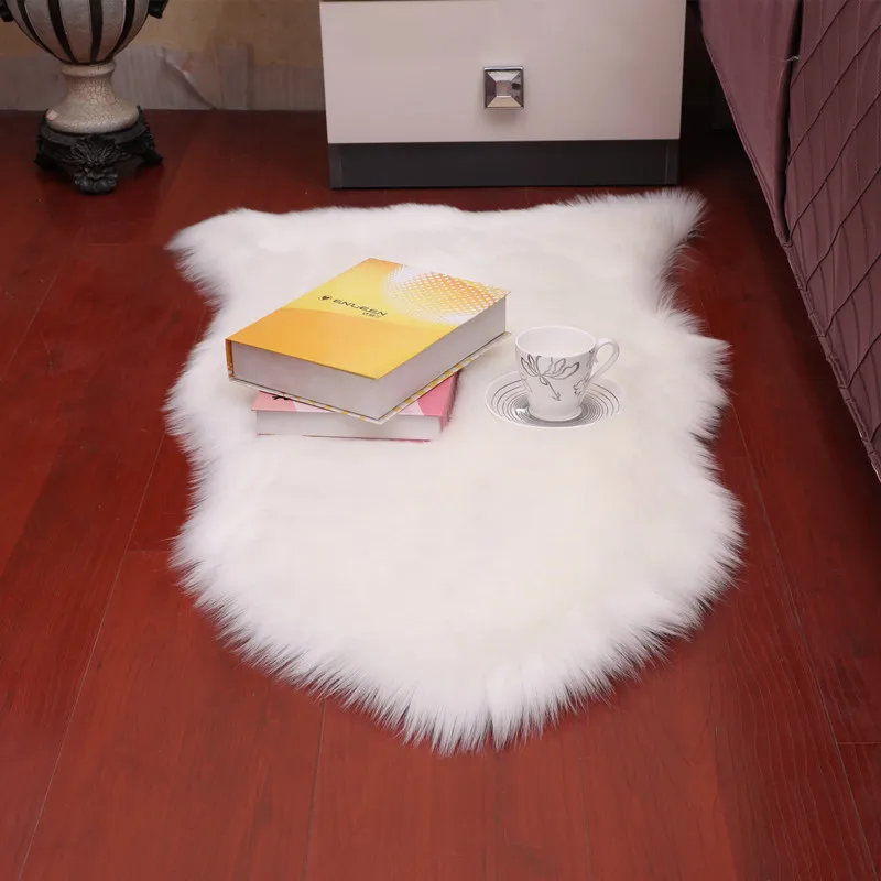 

Shaggy Shag Floor Area Rugs Faux Fur Sheepskin 6cm Pile Fluffy Carpet for Living Room Bedroom Home Deco 45*65cm