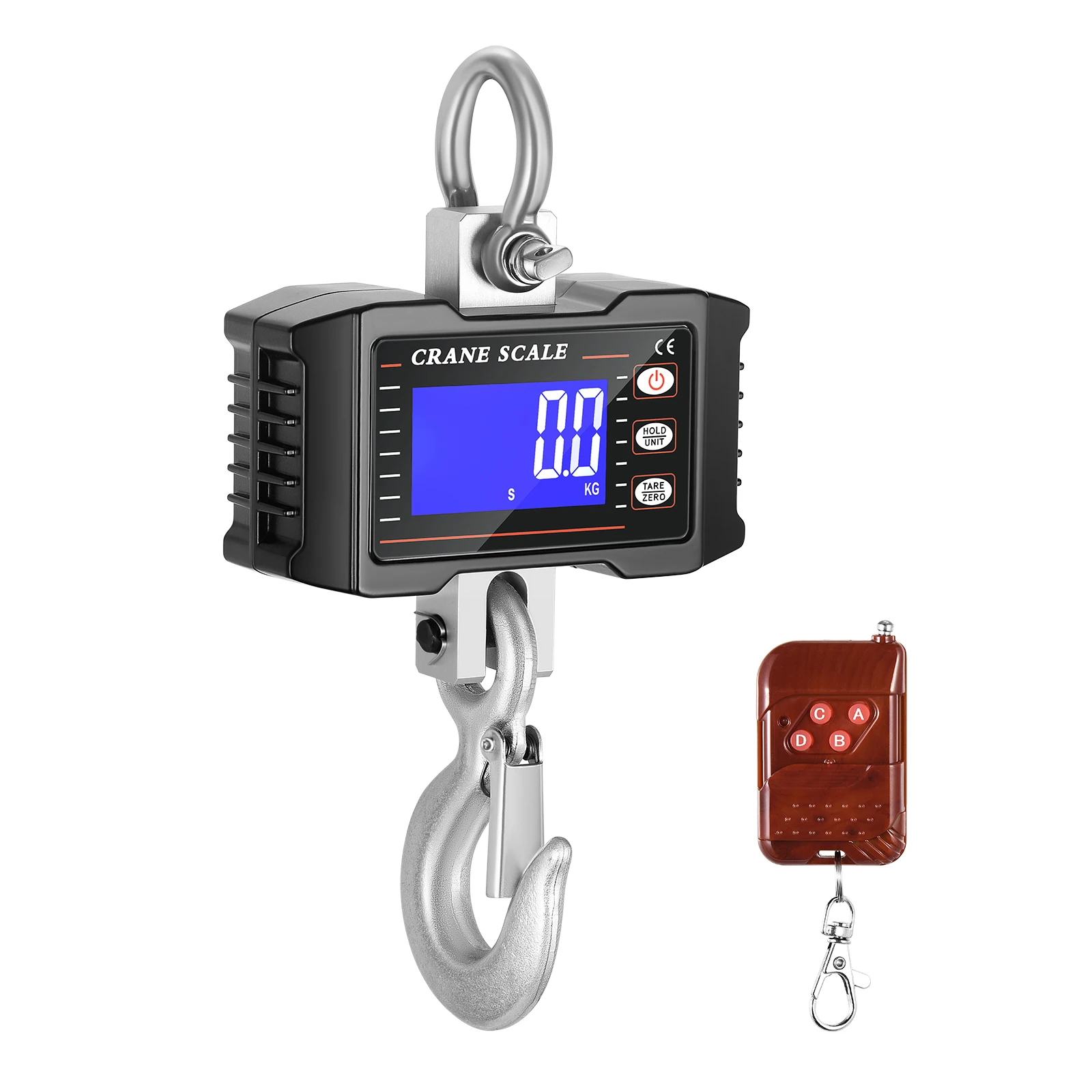 

Rechargeable Industrial Crane Scale 1T 2000lbs 1000kg Heavy Duty Hanging Scale High Precision Digital Scales Digital Weighing T