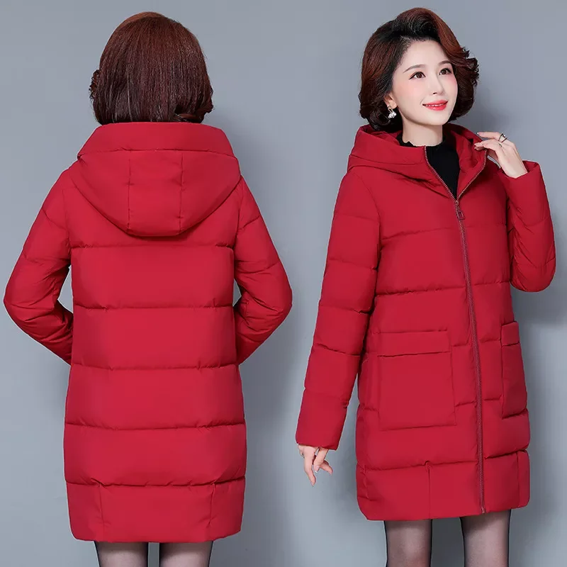 New2022 parka women winter coat jacket pocket loose down jacket and coat big yard with fooded winter overcoat women 2108