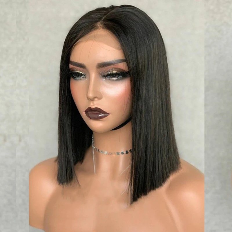

Full Lace Human Hair Wigs For Women Short Bob Wig Straight Glueless Lace Frontal Remy Hair Bleached Knots With Baby Hair
