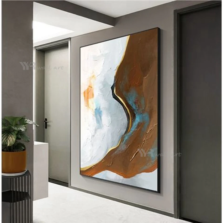 

Скандинавская гостиная спальня настенное украшение подвесной рисунок ручной работы Картина маслом современная абстрактная текстура Холст плакат
