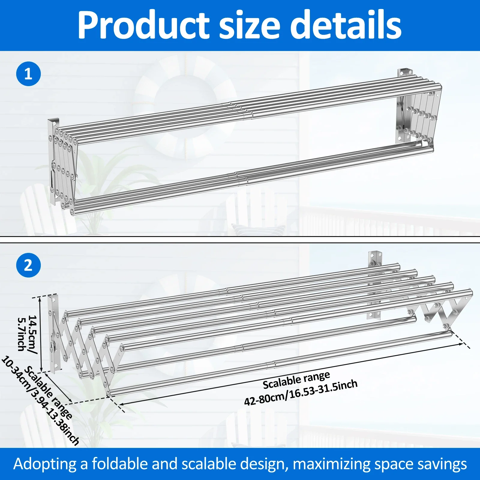 

Складная сушилка для белья из нержавеющей стали