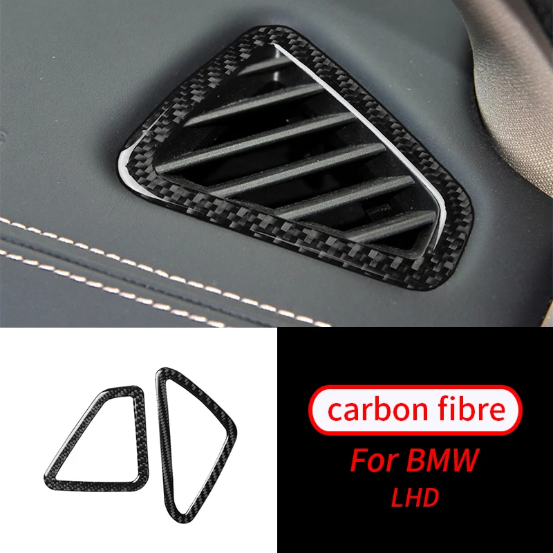 

For BMW X5 X6 F15 F16 14-18 Real Carbon Fiber Car AC Outlet Trim Refit Air Outlet Frame Decoration Stickers Interior Car Styling