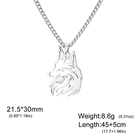 Cazador ожерелье с кулоном лиса из нержавеющей стали золотого цвета