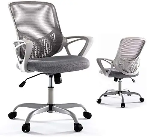 

Desk Chair, Mid Back Lumbar Support Computer Mesh Task Chair, Grey
