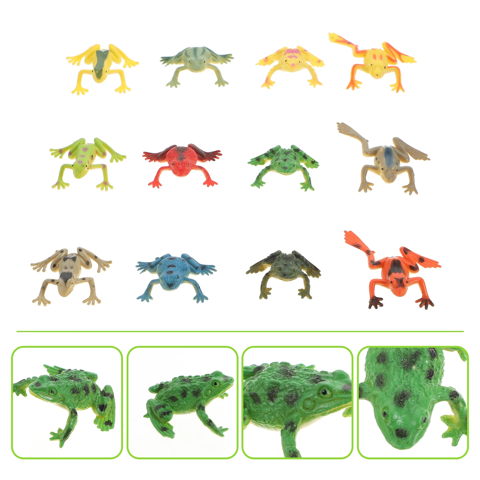 

12Pcs Children Gift Frogs Model Funny Frogs Lovely Toads Plaything for Outdoor Kids Children