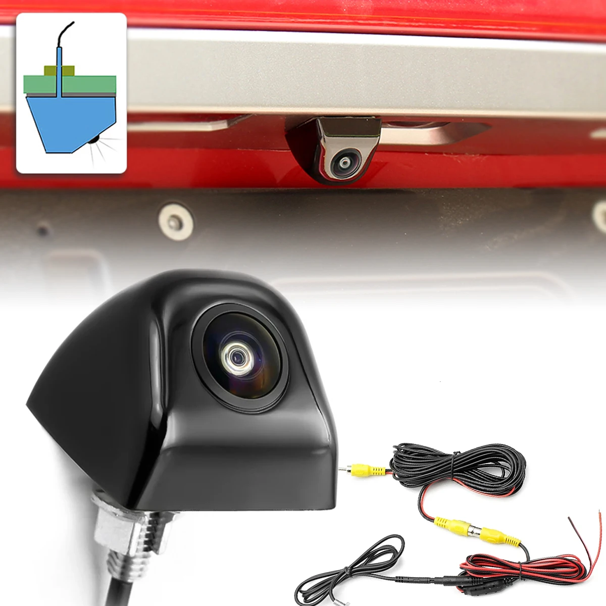 

Car Rear View Camera HD Night Vision Reversing Parking Camera 170 Degree IP68 Waterproof CCD High-Definition Image Backup Camera