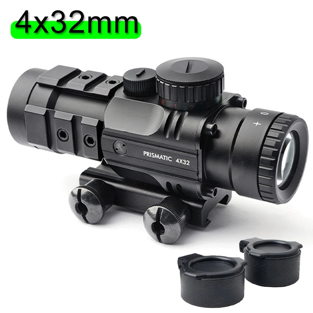 

4X32 Tactical Red Dot Optical Sight Light Rifle Cross Spotting Scope 20MM Rail Airsoft Pistola Accessories for Hunting Optics