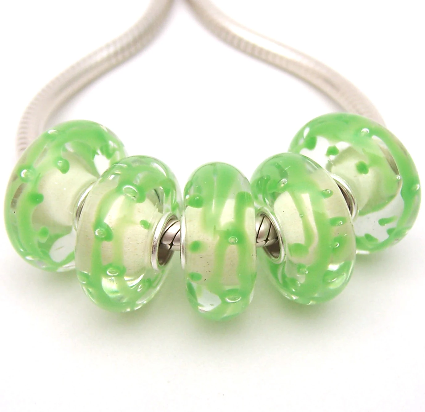 

YG991 5X 100% Authenticity S925 Sterling Silver Beads Murano Glassbeads beads Fit European Charms Bracelet diy jewelry Lampwork