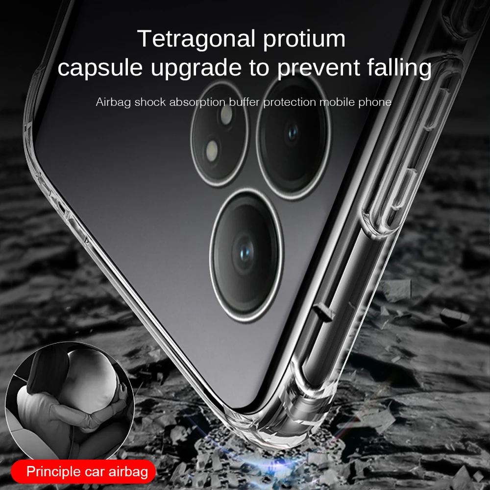 Защитный противоударный чехол для камеры Realme GT 6 T GT6T 5G прозрачный мягкий из ТПУ