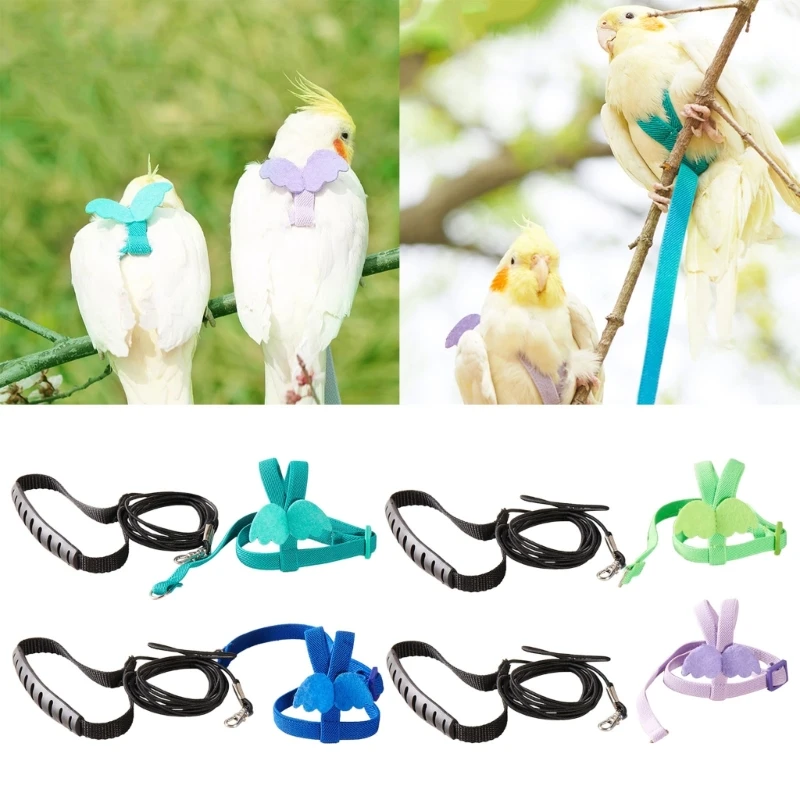 

Parrots Harness Rope Adjustable Outdoor Flying Rope for Pet Bird with Wing