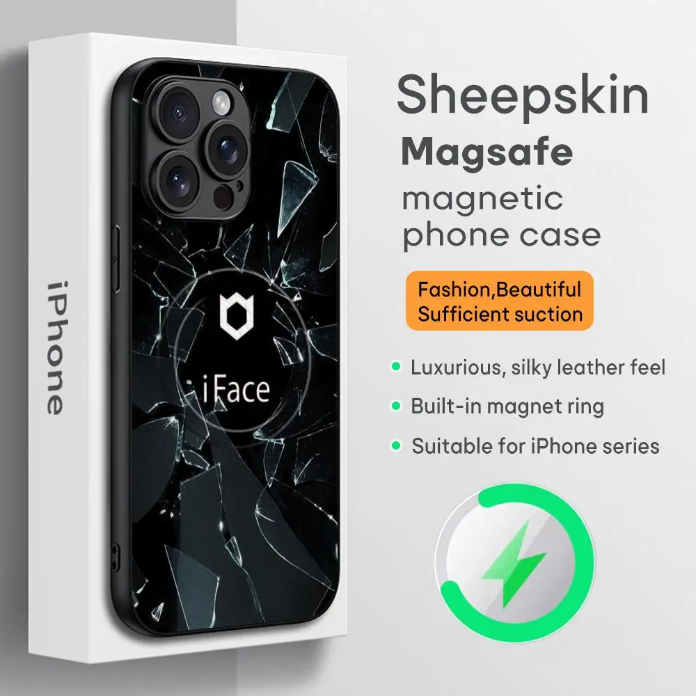 Cute Fashion ins i-iFaceS Phone Case For iPhone 16 15 14 13 12 11 Plus Pro Max High-end Luxury Magsafe Sheepskin