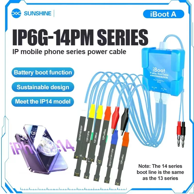 

SUNSHINE Mobile Phone Power Cable For iPhone And Android Samsung Huawei Power Supply Test Cable Motherboard Activation Boot Line