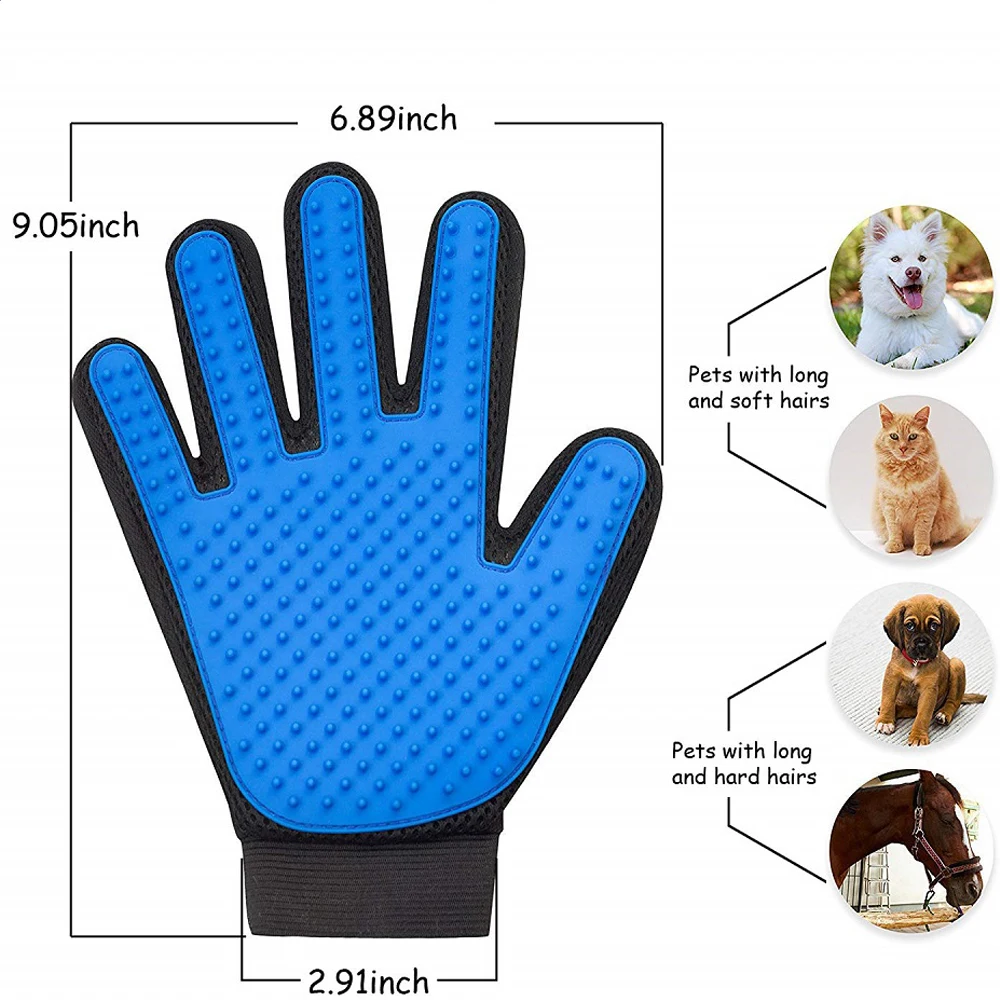 Перчатка для груминга кошек щетка вычесывания шерсти домашних питомцев и собак