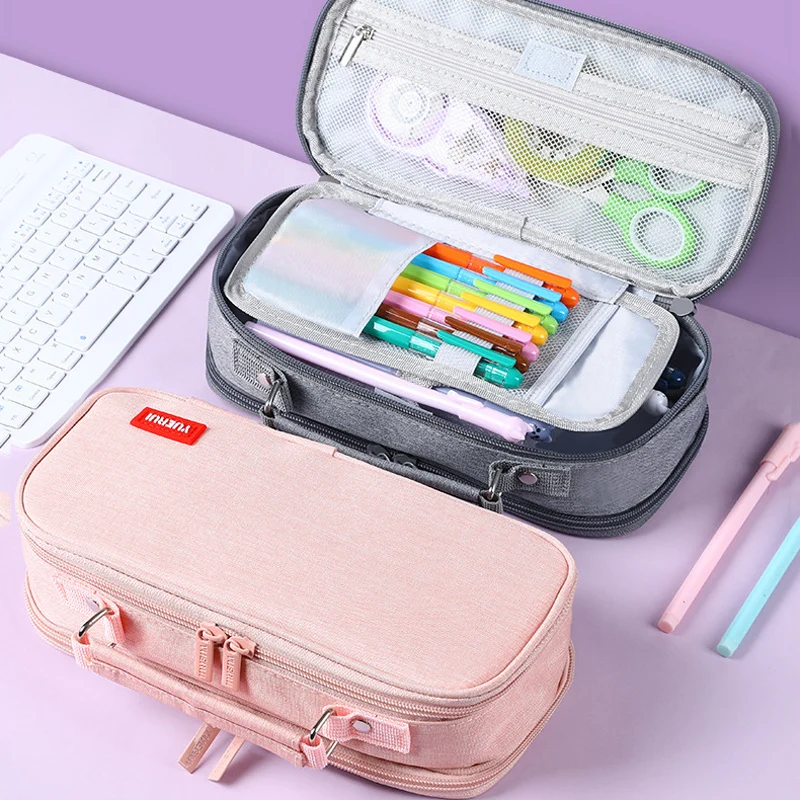 Вместительная сумка для хранения карандашей и ручек многослойный школьный чехол