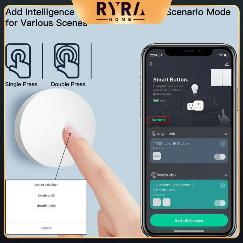 

Convenient Smart Switches Multi-scene Linked Scene Switch Devices Work Together Battery Powered Wifi Smart Light Switch