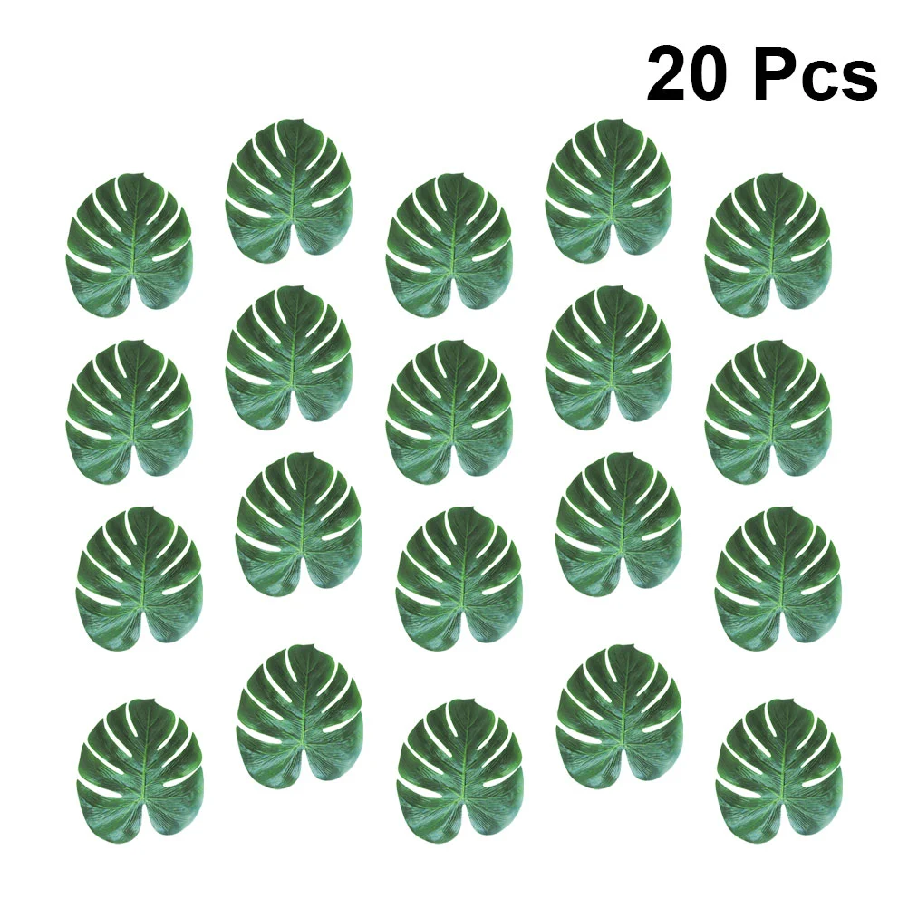 

15 Pcs Garden Simulated Leaf Plastic Ornament Faux Artificial Palm Leaves Fake Monstera Turtleback Decor Christmas