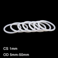10pcs white silicone ring gasket cs 1mm od 5 50mm food grade silicon rubber o ring gaskets vmq insulated waterproof seal washer