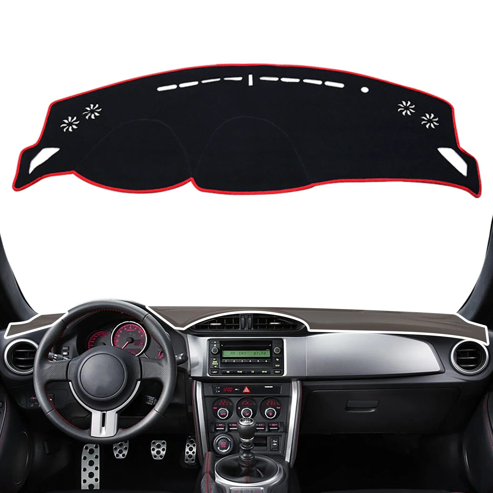 Фото Накладка на приборную панель для Toyota 86 и Subaru BRZ 2012-2020, GT86, FT86, Scion FR-S, противоскользящий коврик на панель, солнцезащитный коврик, коврик-накидка №3
