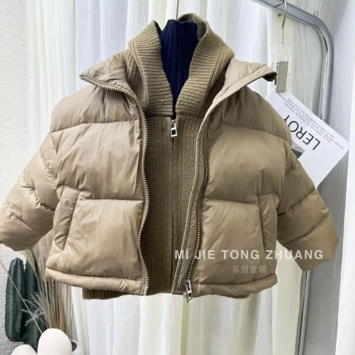 

Children's Cotton Clothes 2022 Winter Latest Integrated Cotton Three-Proof Fabric Loose Cotton-Padded Jacket