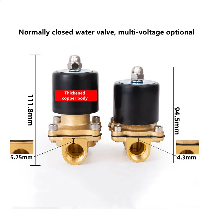 

Нормально замкнутый водяной клапан 220 В 24 В, Соленоидный клапан, переключатель, медный контроль газового клапана клапан