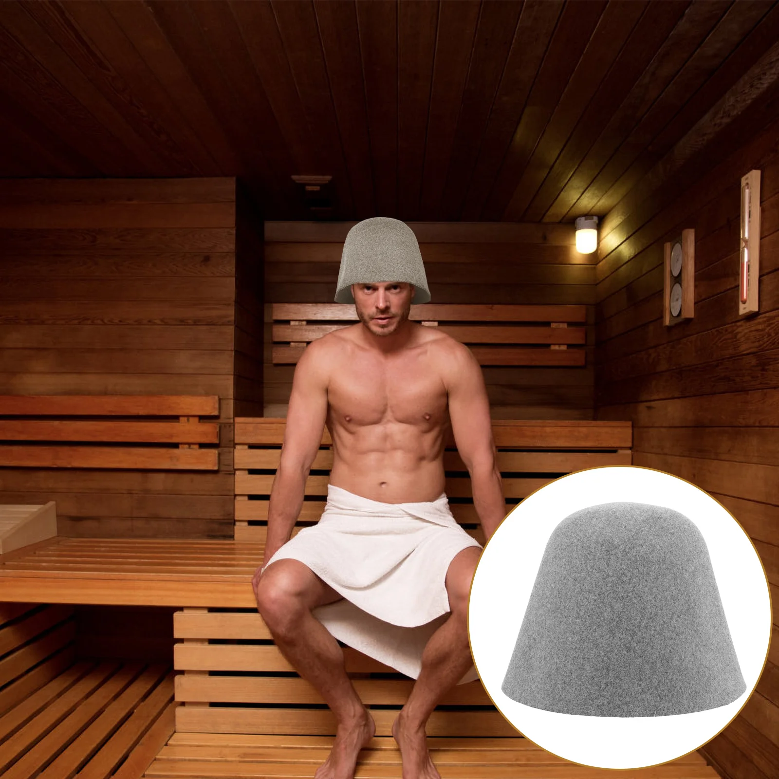 

Bathing Accessories Felt Shower Cap Sauna Hat Japanese Hair Protecting Comfortable Room Absorbent Man Has