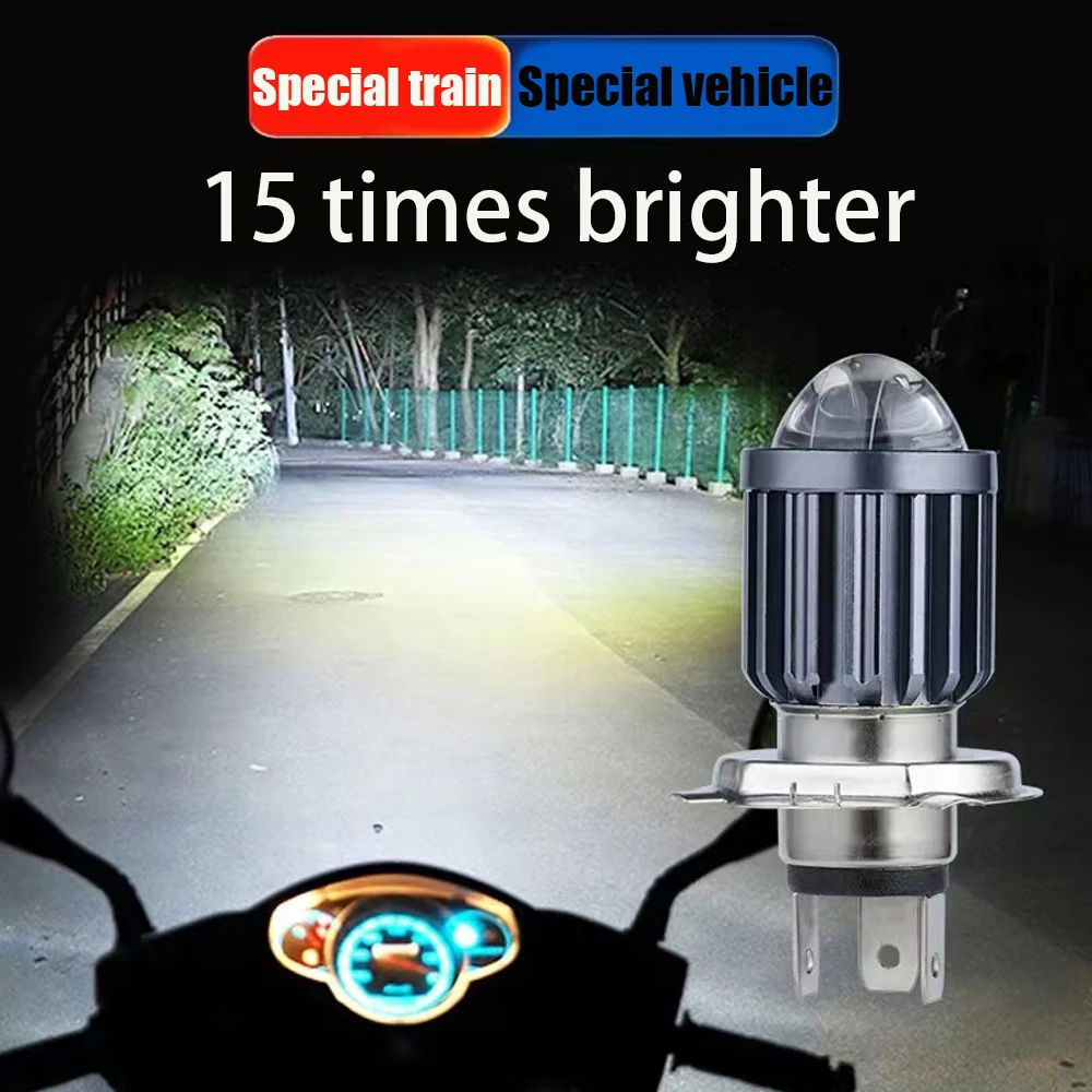 

BA20D H6 H4 LED Motorcycle Headlight Bulb Scooter Lights Double Claw Three Claw Auxiliary Modified Light Fog Lamp