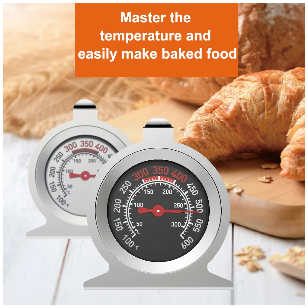

Oven Thermometer Stainless Steel Heat-resistant Mini Temperature Gauge Meter Kitchen Accessories for BBQ Meat Baking Grilling