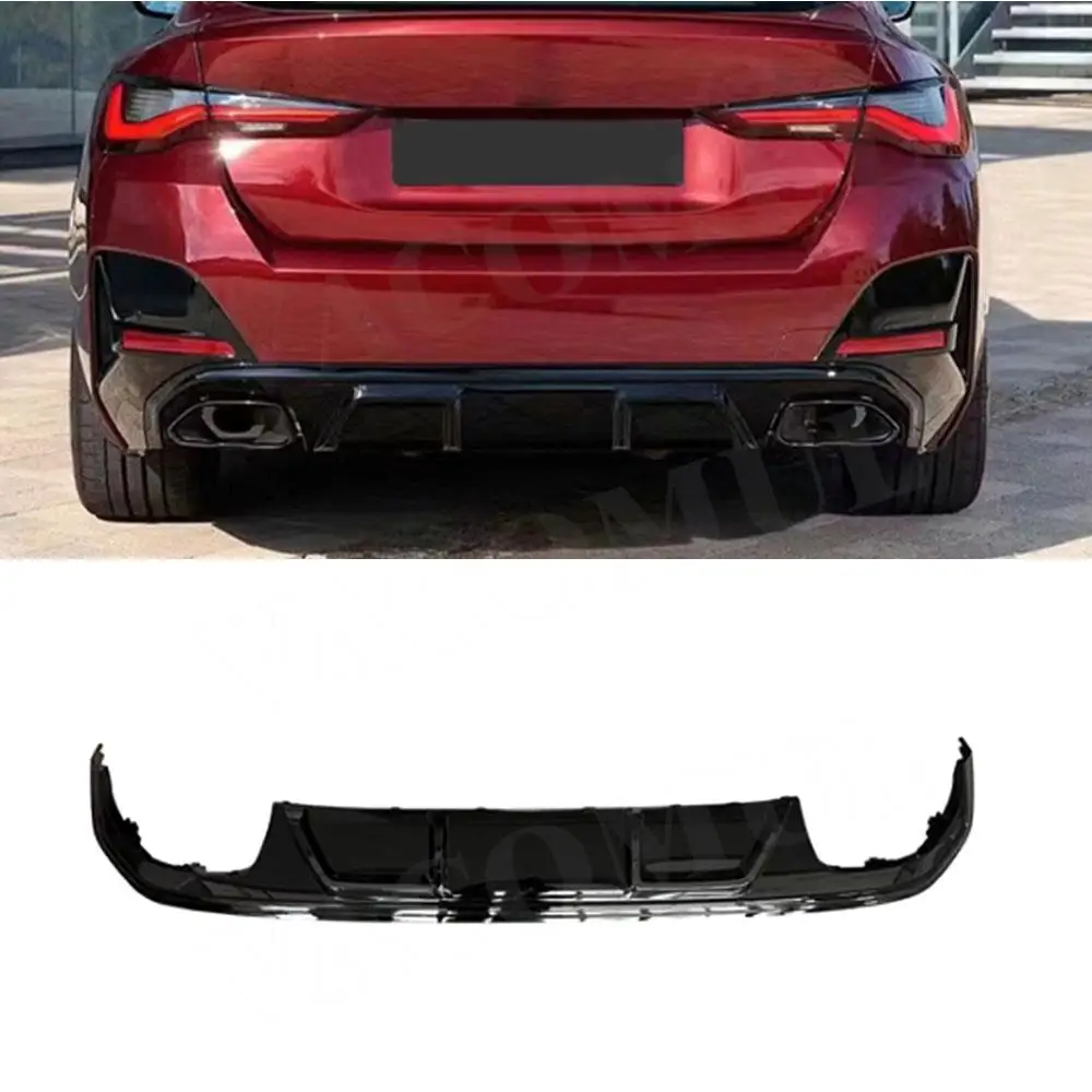 

Dry Carbon Fiber ABS Rear Diffuser Bumper Lip Spoiler for BMW 4 Series G26 425i 430i M Sport Sedan 2021 + Car Accessories