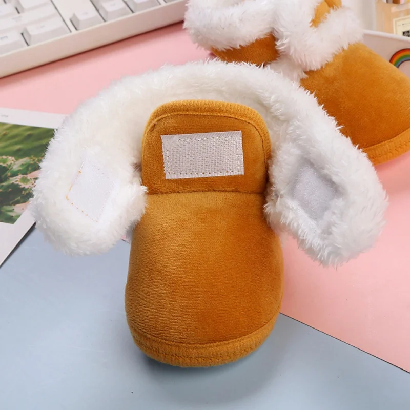 Ботинки теплые плюшевые для новорожденных на возраст 0-15 месяцев