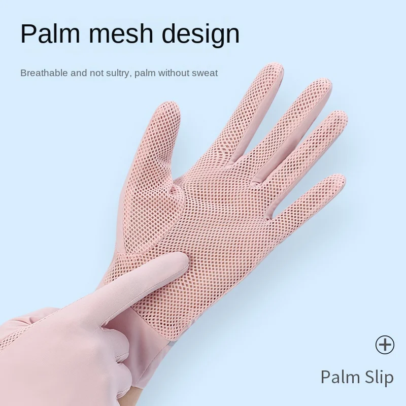2023 summer suntan gloves ms ice silk antiskid breathable quick-drying breathable male gloves