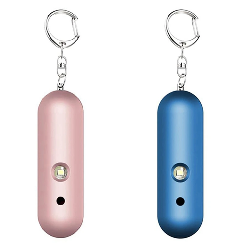 

Hot 3C-2PCS 130 Db Personal Alarm,Anti-Wolf Alarm,Security Alarm Keychain with LED Light,for Kids, Rose Gold & Blue
