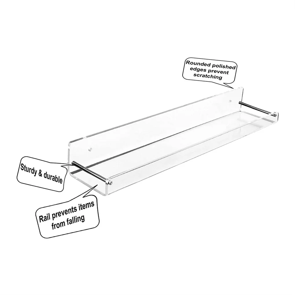 

2 шт. прозрачные плавающие полки, Профессиональное использование, легкая установка, отличительный внешний вид, уникальный дизайн, Настенный...