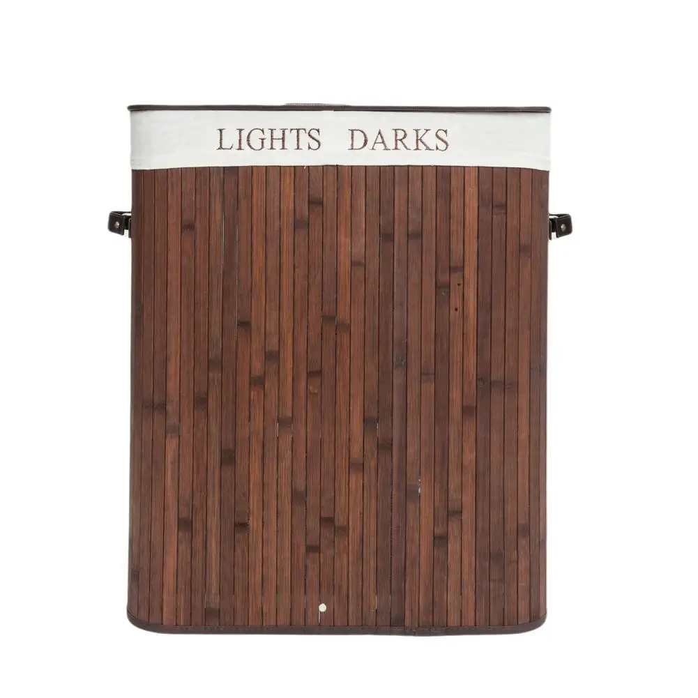 

Двойная решетка из натуральной искусственной кожи с ручками и крышкой для прачечной, спальни