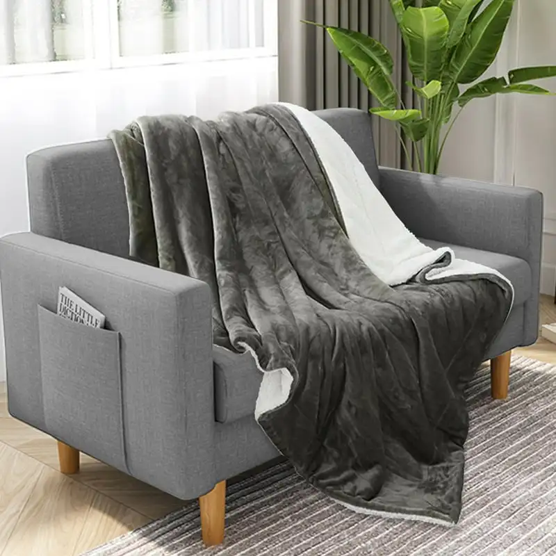 

Plush Sherpa Fleece Throw Blanket, Gray, Standard Throw Nezuko Bed straps set Blankets for bed Mushroom decor Woven throw blanke