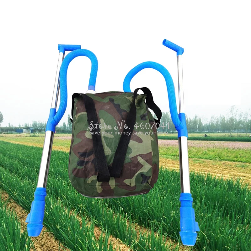 

Stainless Steel Double Tube Fertiliser with Canvas Bag Manual Corn & Tree Top Dressing Tools Fertilizer Spreader Garden Supplies