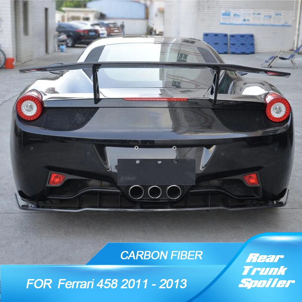 

Real Carbon Fiber Rear Trunk High Spoiler Wing Boot Lip for Ferrari 458 Italia Spider Base Convertible 2-Door 2011 - 2013 Wings