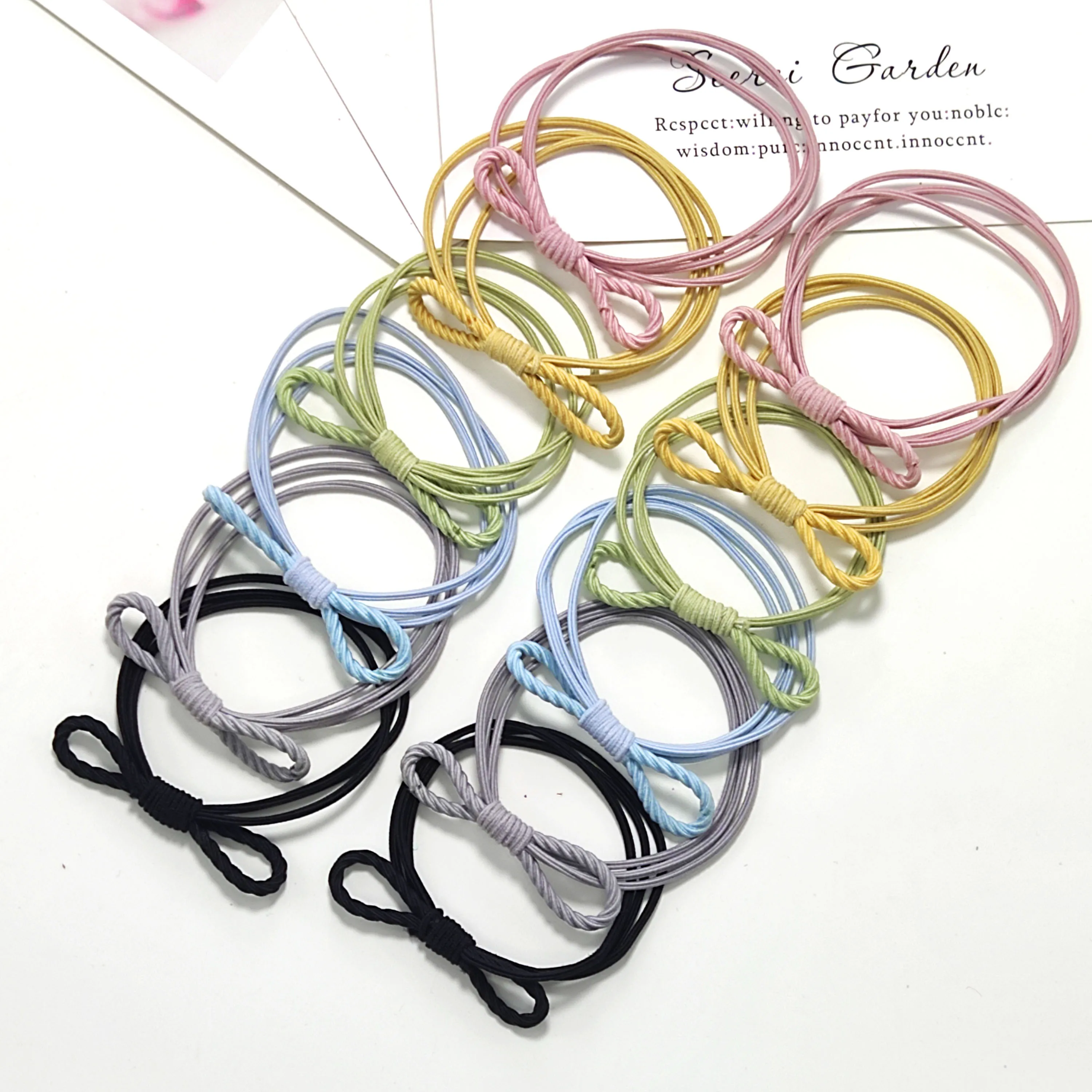 

36PCS/LOT Candy Colors Tie Knot Elastic Hair Bands For Girls Seasons Simplicity High Elasticity Kids Hair Accessories For Women