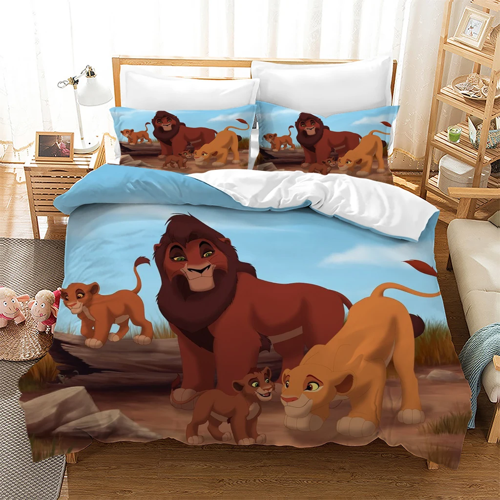 Комплект постельного белья Король Лев Disney пододеяльник аниме Симба 3D-печать с