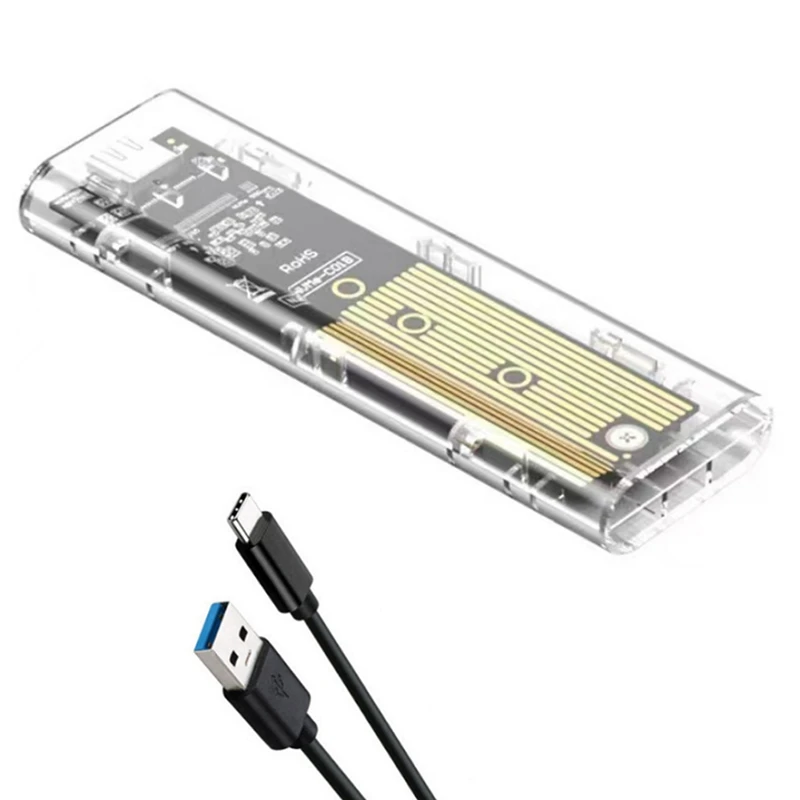 M2 SSD Φ M.2 NVME корпус портативный USB3.1 Type-C прозрачный жесткий диск чехол 5 Гбит/с для
