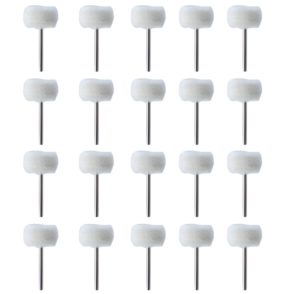 

20 шт., электрические кашемировые полировальные круги, диаметр хвостовика 3 мм